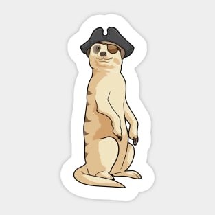 Meerkat as Pirate with Pirate hat Sticker